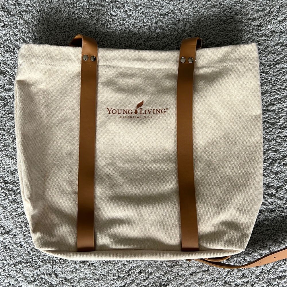 Young living backpack canvas tote